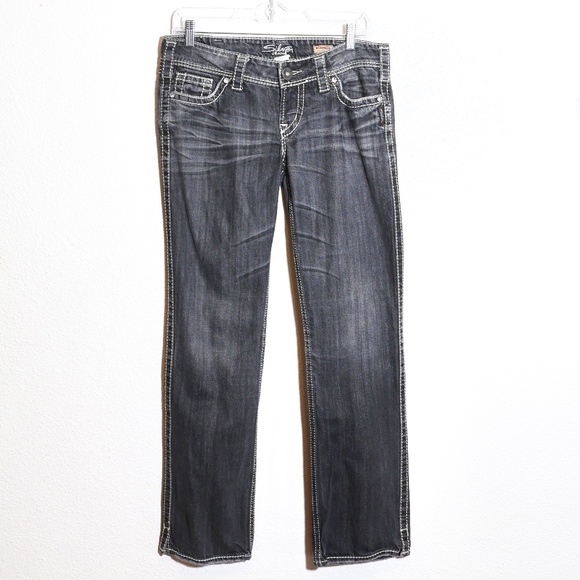Silver Jeans Gray Slim Bootcut McKenzie Low Rise Jeans SIZE 30/32 - Picture 1 of 14